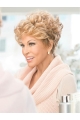 Monofilament 4" Blonde Synthetic Curly Wigs