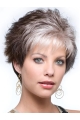 Capless 4" Curly Synthetic Wigs Gray