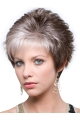 Capless 4" Curly Synthetic Wigs Gray