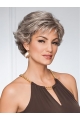 Capless 5" Grey Pixie Curly Synthetic Wig