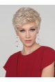 4" Curly Platinum Blonde Boycuts Monofilament Synthetic Wig