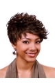 Shining Auburn Curly Cropped African American Wigs