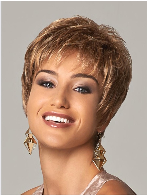 Stylish Blonde Curly Cropped Synthetic Wigs