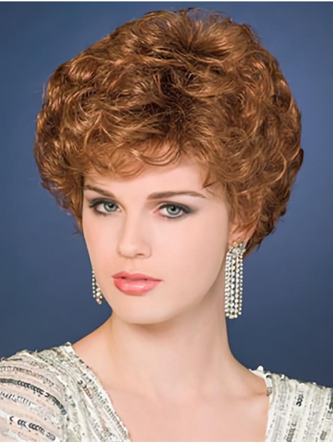 New Design Blonde Curly Cropped Synthetic Comfortable Wigs