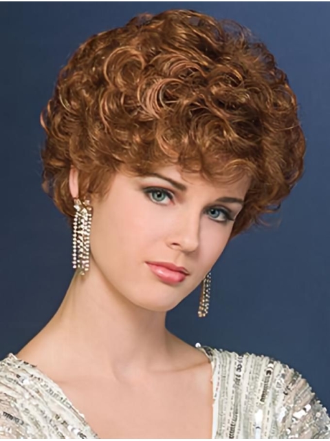 New Design Blonde Curly Cropped Synthetic Comfortable Wigs