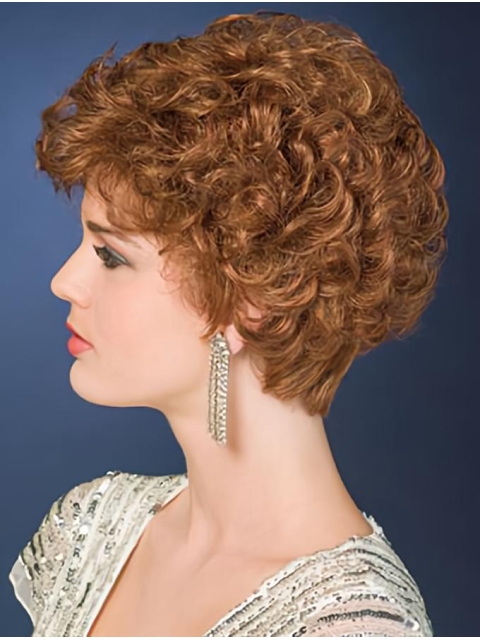 New Design Blonde Curly Cropped Synthetic Comfortable Wigs