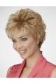 Affordable Blonde Curly Cropped Synthetic Wigs