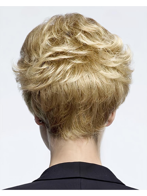 No-fuss Curly Boycuts Blonde Short Wigs