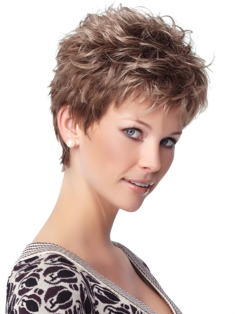 Amazing Brown Curly Cropped Synthetic Wigs