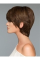 Fashion Brown Cropped Straight Boycuts Human Hair Wigs