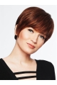 Capless 6" Straight Auburn Modern Short Wigs