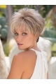 Straight 3" Cropped Platinum Blonde Capless Synthtic Wigs