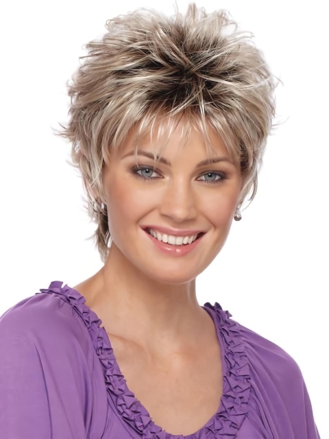 Straight 3" Cropped Blonde Capless Best Synthetic Wigs