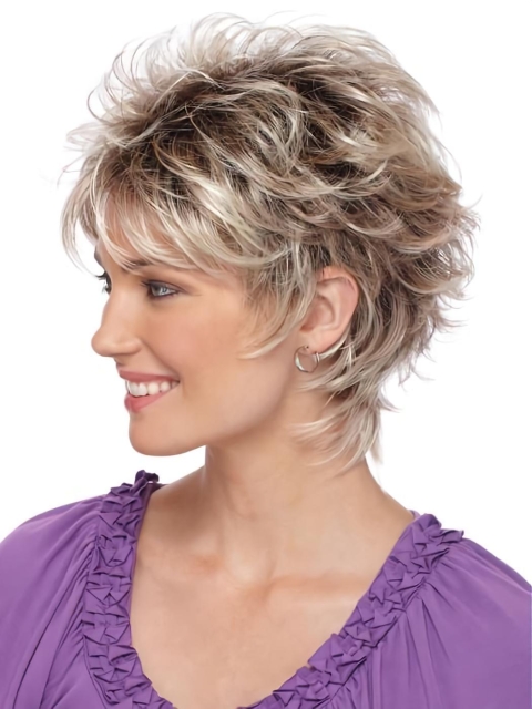 Straight 3" Cropped Blonde Capless Best Synthetic Wigs