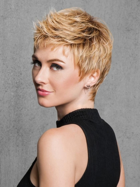 Straight Cropped 3" Capless Boycuts Best Synthetic Blonde Wigs