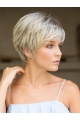 Capless 4" Straight Cropped Grey Synthetic Wigs