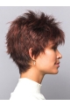 Red 4" Boycuts Hairstyles Capless Synthetic Wigs