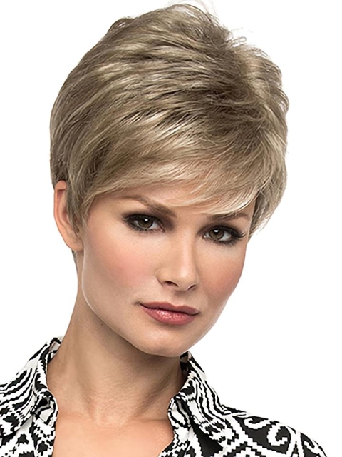 6" Straight Blonde Boycuts Short Wigs