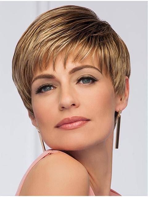 Boycuts Straight Brown Synthetic 5" Short Wigs