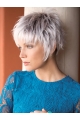 Capless 6" Straight Grey Color Synthetic Wigs