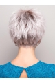 Capless 6" Straight Grey Color Synthetic Wigs