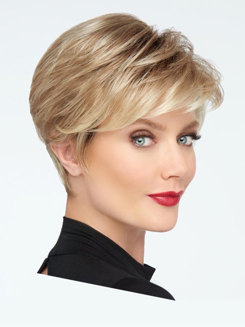 Monofilament 4" Straight Short Blonde Synthetic Hair Wigs