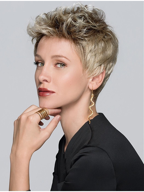 Boycuts Straight Blonde Synthetic 3" Short Hair Wigs