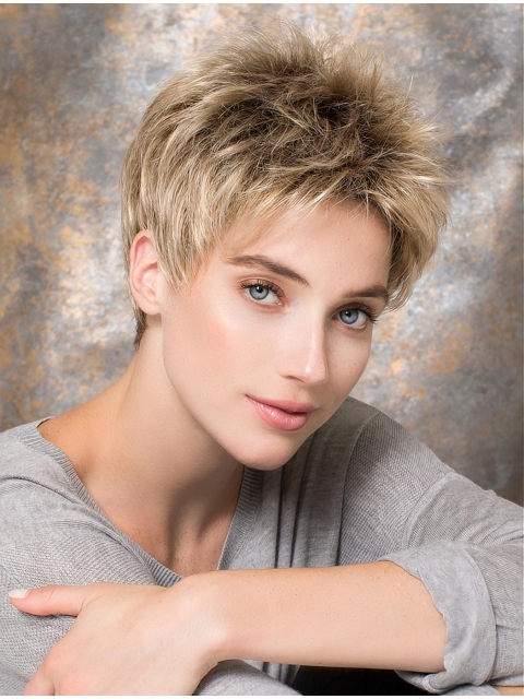 Boycuts Straight Blonde Synthetic 4" Short Hair