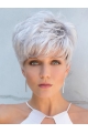 Cropped Grey Straight 5" Capless Wigs For Women