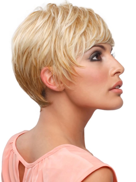 Gorgeous Cropped Blonde Straight Celebrity Wigs