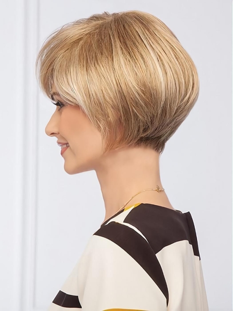 Cropped Blonde With Bangs Synthetic Blonde Wig