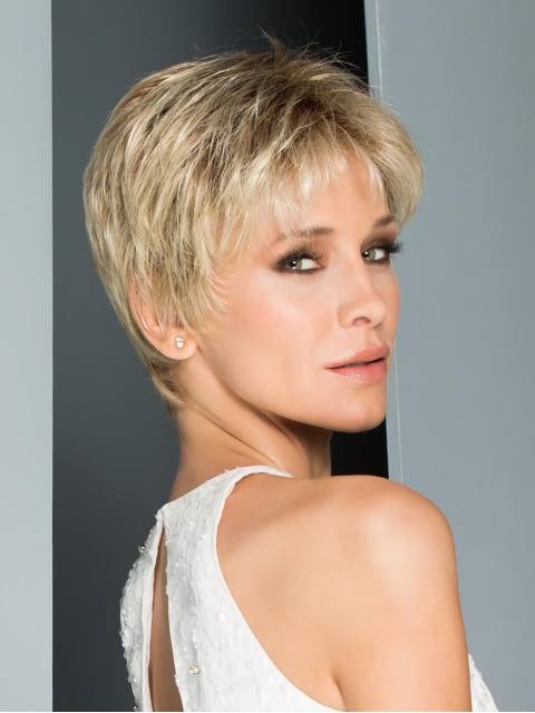 Cropped Straight Layered 100% Hand-Tied Good Synthetic Wigs