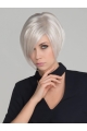 Straight White Without Bangs Mono Synthetic Wig