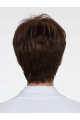 4" Straight Brown Boycuts Monofilament Synthetic Wig