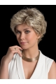 Cropped Straight Blonde Layered Hand Tied Synthetic Wigs