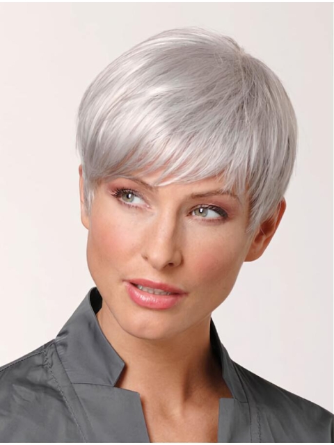 Popular Straight White Grey High Quality Wigs