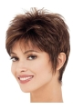 Brown Straight Cropped Synthetic Wigs