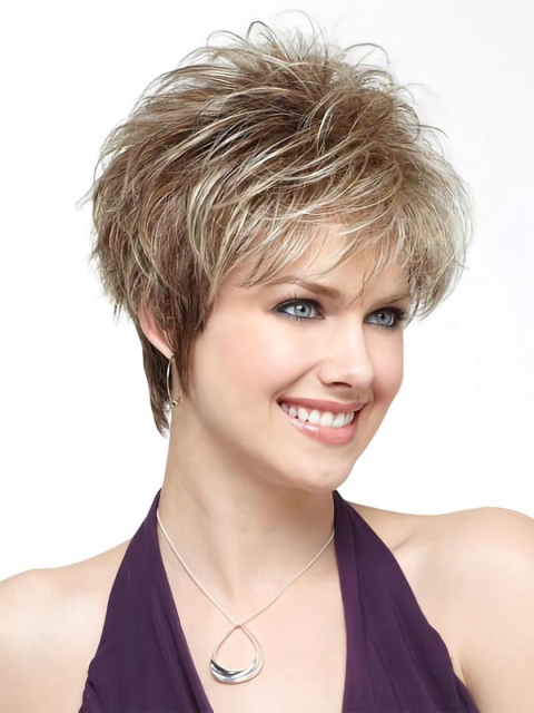 Blonde Straight Synthetic Amazing Short Wigs