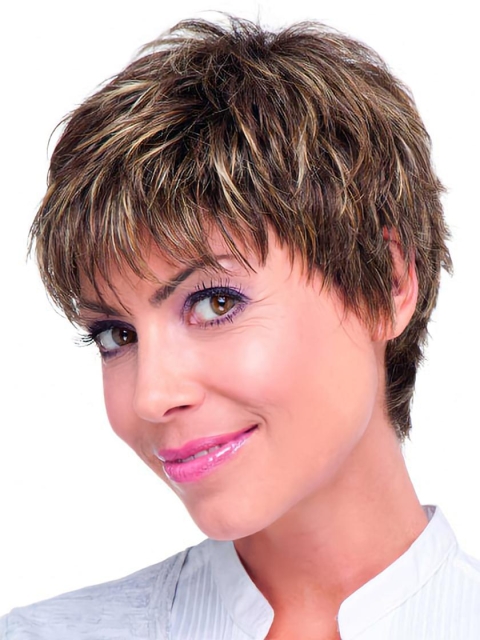 Monofilament Boycuts Perfect Straight Short Wigs