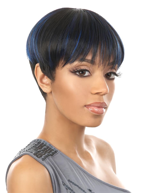 Shining Black Straight Cropped African American Wigs