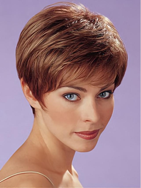 Gentle Auburn Boycuts Straight Short Wigs