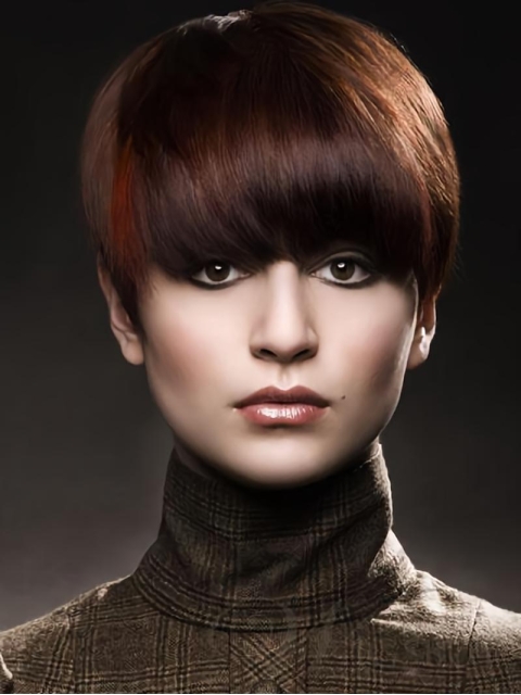 Stylish Auburn Boycuts Straight Short Wigs