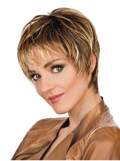 Easy Straight Boycuts Blonde Short Wigs