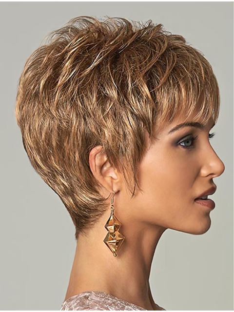 Brown Boycuts No-fuss Straight Short Wigs