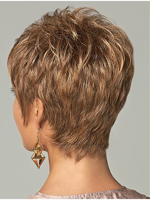 Brown Boycuts No-fuss Straight Short Wigs