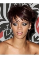 Impressive Auburn Straight Cropped Rihanna Wigs