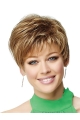 Pleasing Monofilament Boycuts Blonde Short Wigs