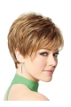 Pleasing Monofilament Boycuts Blonde Short Wigs