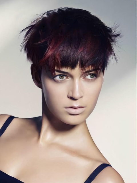 Red Boycuts Straight Short Wigs