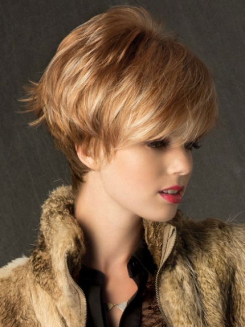 Style Straight Boycuts Blonde Short Wigs